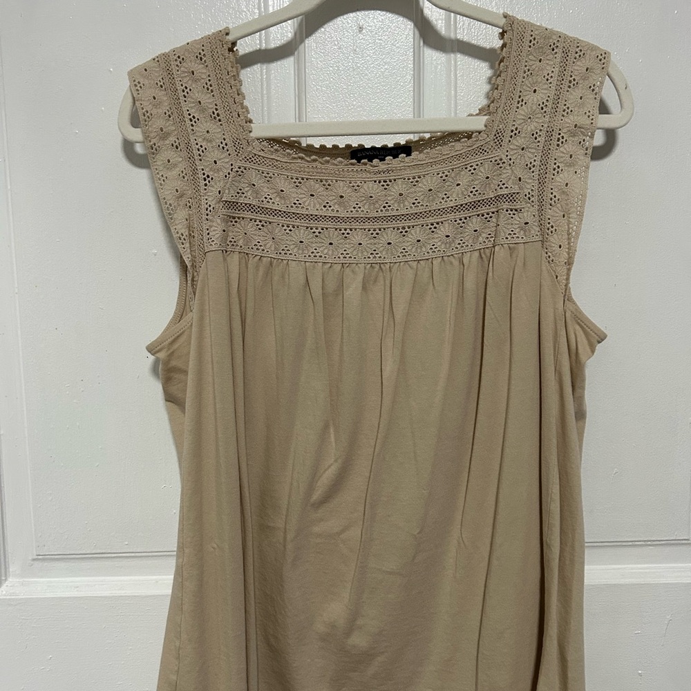 Elegant Beige Sleeveless Top